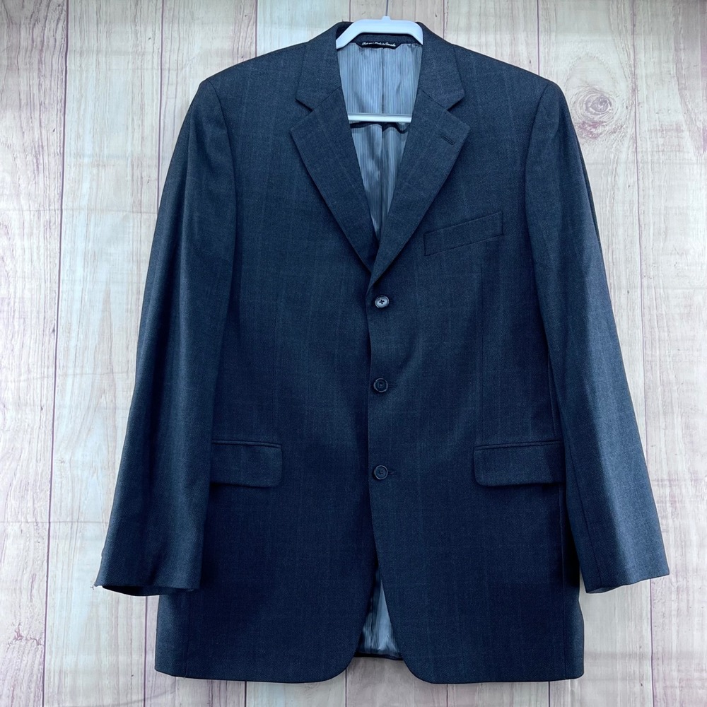 Jack Victor Loro Piana Zelander Wool Blazer 42L Grey Purple Pinstripe Sport Coat